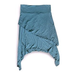 Women’s Teal Asymmetric Midi Skirt